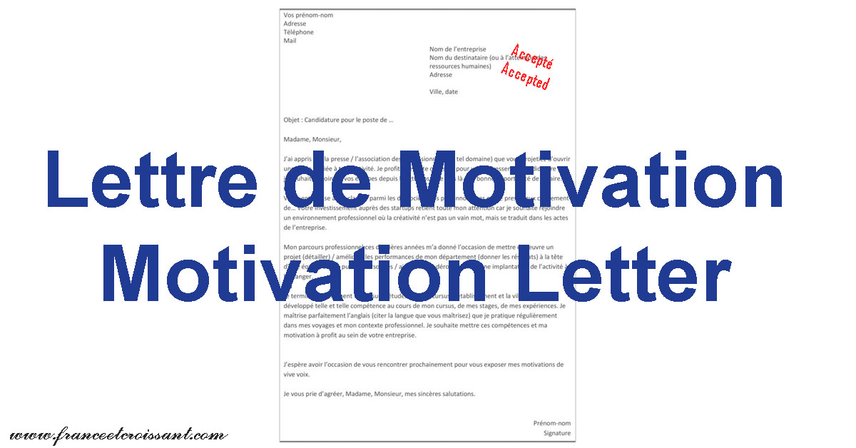 How to write an effective Motivation Letter – Bienvenue en France